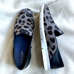 Cole Haan worn twice Grand OS Slip On 6 loafer animal print calf hair leather